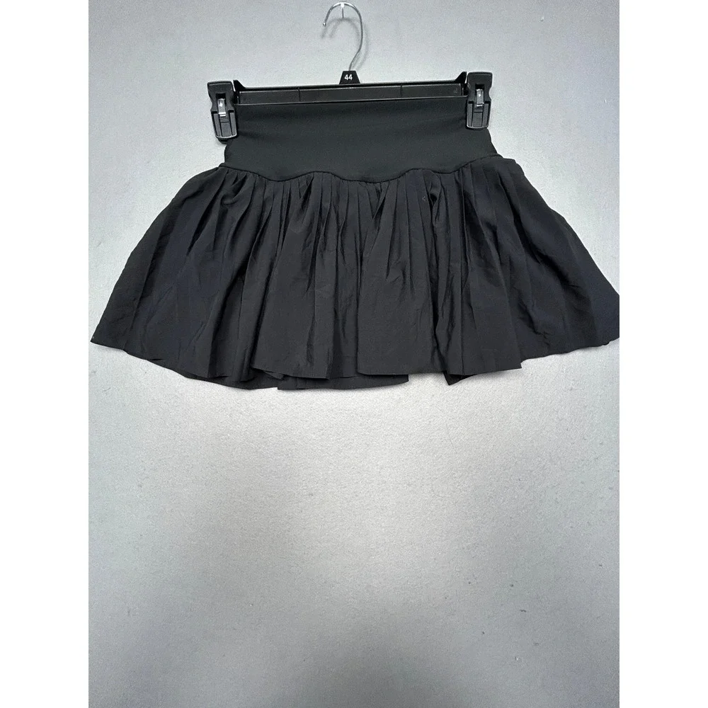 Alo Yoga Aces Tennis Skirt Polyester Spandex Black Size Small Women